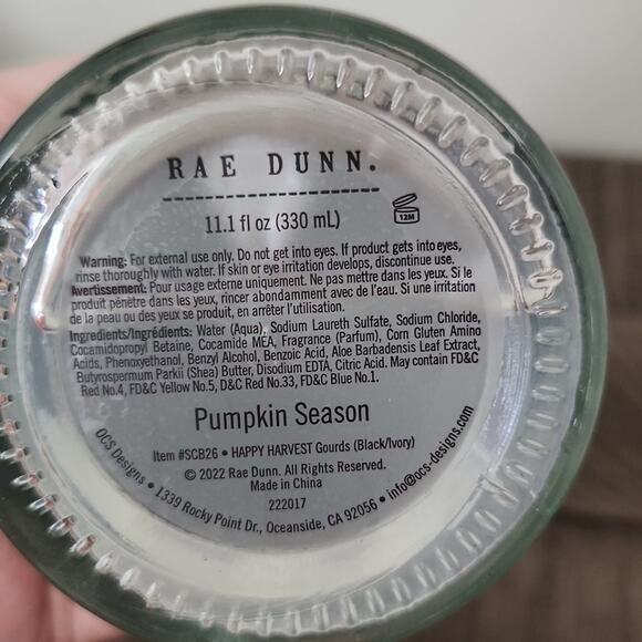 🍁🍂🌰NEW RAE DUNN FALL THANKSGIVING HAPPY HARVEST HAND SOAP GLASS DISPENSER - Picture 4 of 4